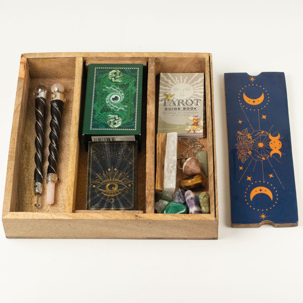 Blue Moon Phases Tarot Tray with Card Holder Storage & Reading Boxes