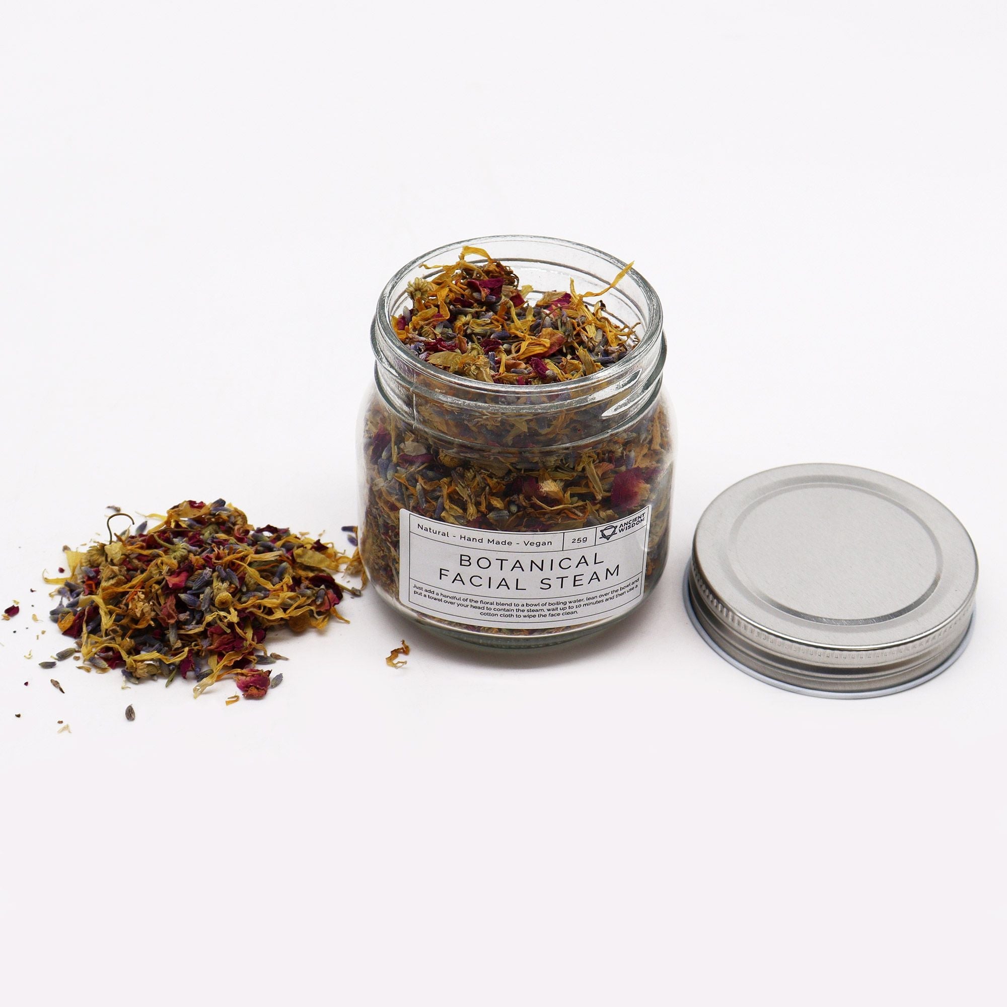 Botanical Facial Steam Blend - Natural 250g Floral Bath Soak &