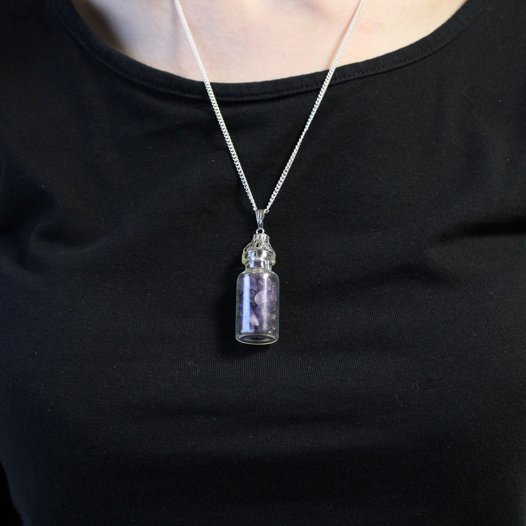 Bottled Gemstones Necklace - Amethyst From Witch, Please!
