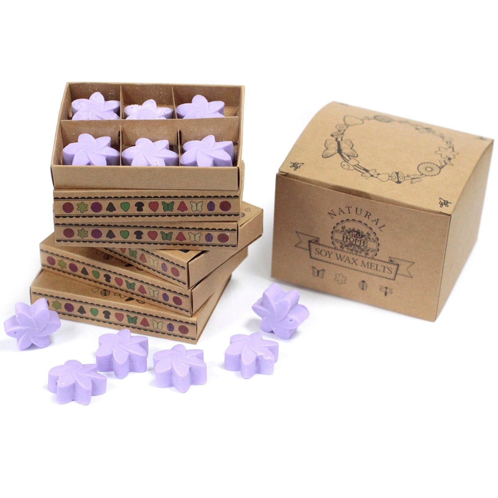 Box of 6 Wax Melts - Lavender Fields - Natural Soy Wax Melts