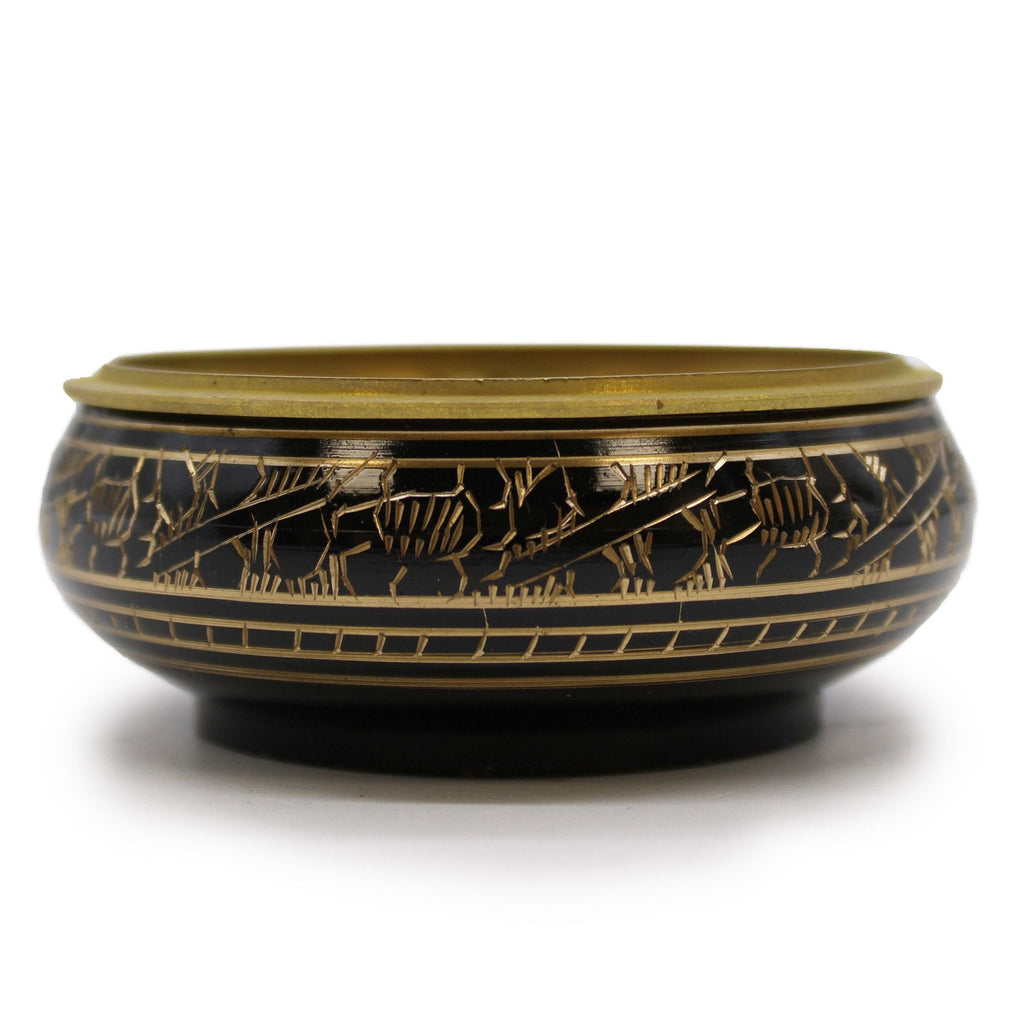Brass Carved Charcoal Incense Jar Traditional Burners