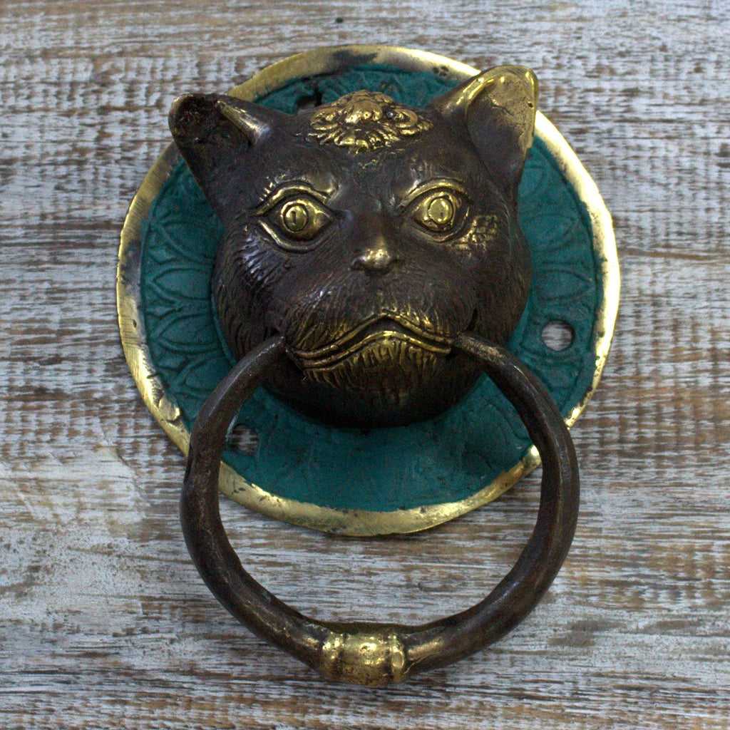 Brass Door Knocker - Cats Head From Witch, Please!