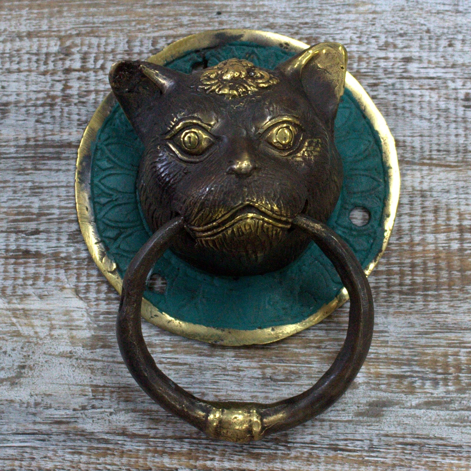 Brass Door Knocker - Cats Head From Witch, Please!