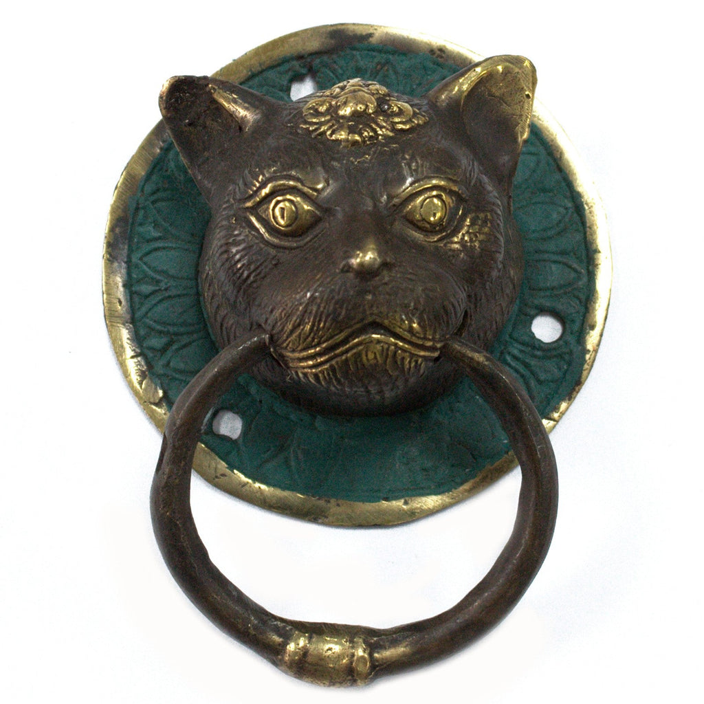 Brass Door Knocker - Cats Head From Witch, Please!