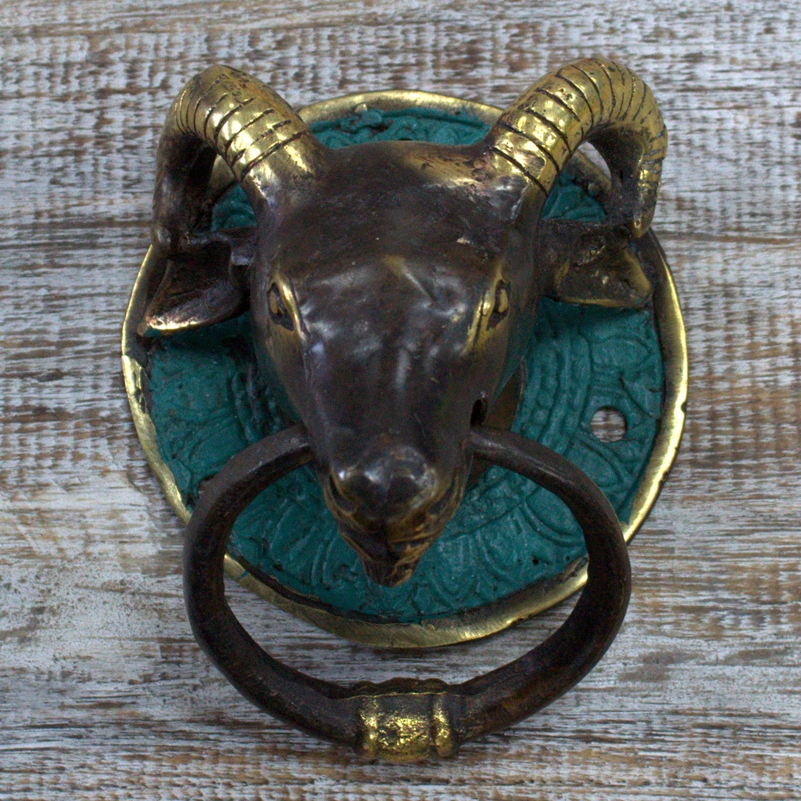 Brass Door Knocker - Rams Head From Witch, Please!