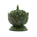 Brass Verdigris Tibetan Incense Burner - Small Lotus From Witch, Please!