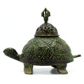 Brass Verdigris Tibetan Turtle Incense Holder - Lrg From Witch, Please!