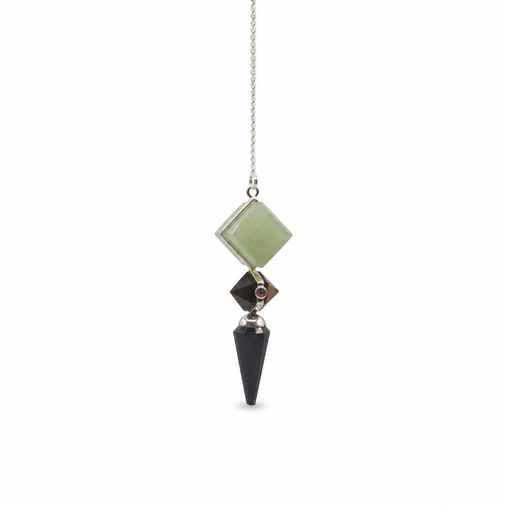 Builder of Realms - Three Piece Pendulum - Black Agate - Green Aventurine - Tiger Eye Special Gemstone Pendulums