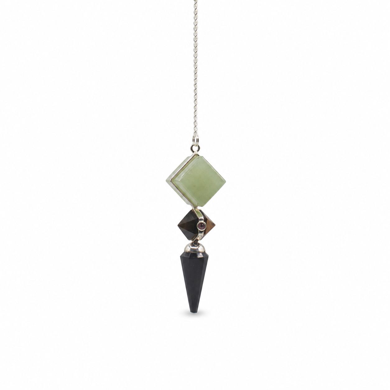 Builder of Realms - Three Piece Pendulum - Black Agate - Green Aventurine - Tiger Eye Special Gemstone Pendulums