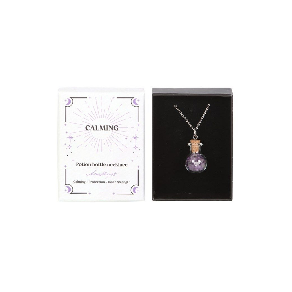 Calming Amethyst Crystal Chip Potion Bottle Necklace From Witch, Please!