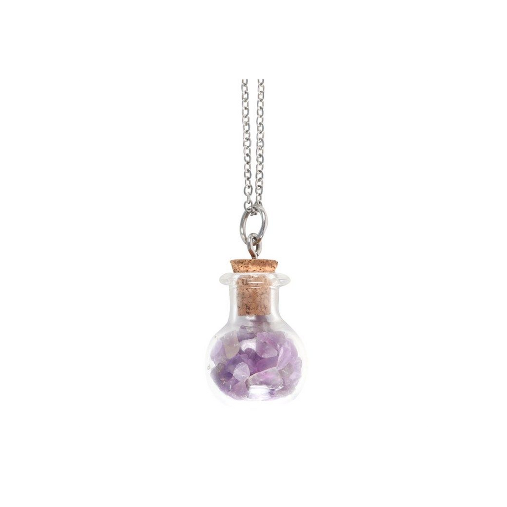 Calming Amethyst Crystal Chip Potion Bottle Necklace From Witch, Please!