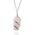Cascade Wrapped Gemstone Necklace - Rough Rose Quartz From Witch, Please!