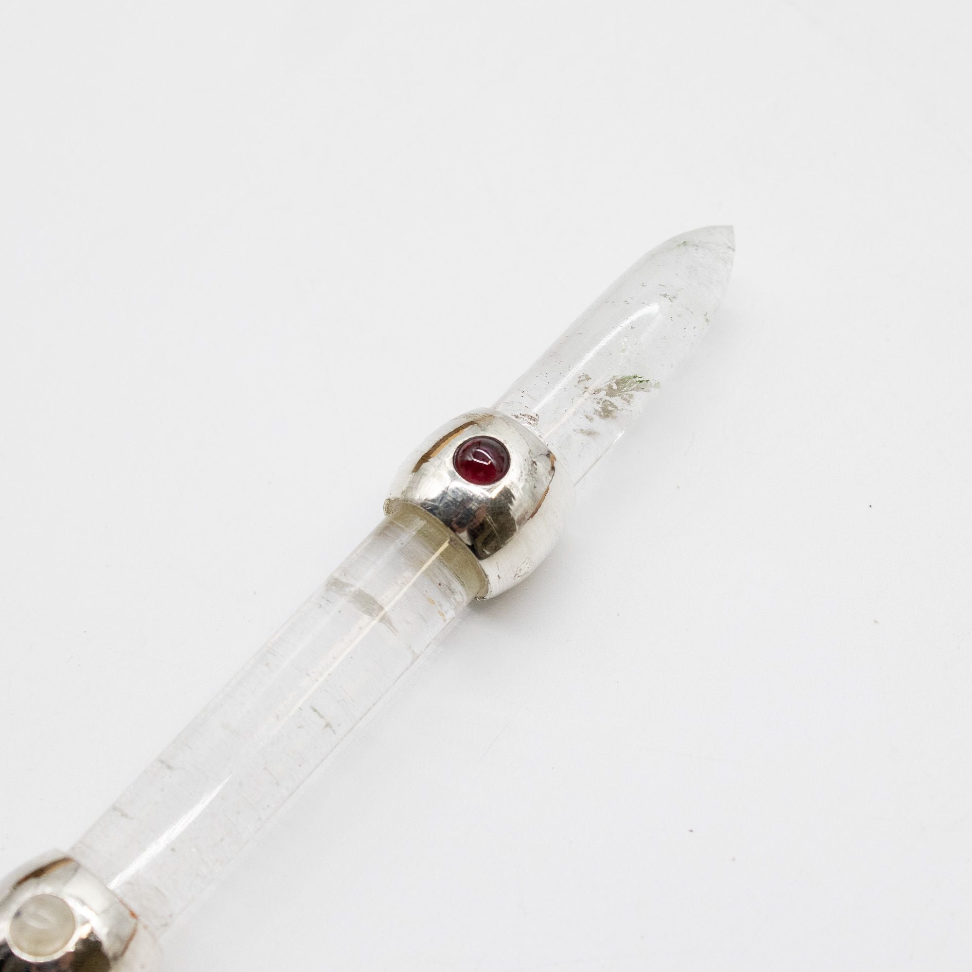 Celestial Prism Wand - Amethyst Moving Crystal Sphere Quartz Stem - 12cm Healing Wands