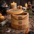 Celtic Carved 3 Tier Revolving Box Tarot Card Storage & Reading Boxes