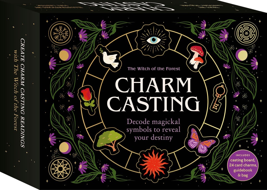 Charm Casting : Decode magickal symbols to reveal your destiny - Includes: casting board, 24 card charms, guidebook and bag