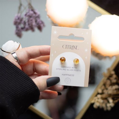 Citrine Semi Precious Crystal Earrings From Witch, Please!