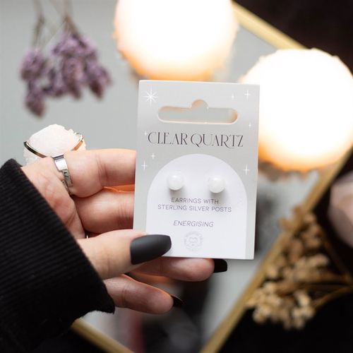Clear Quartz Semi Precious Crystal Earrings From Witch, Please!