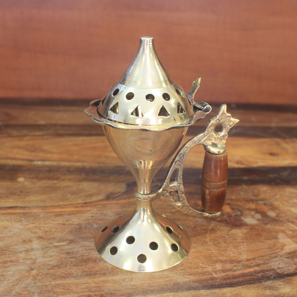 Cone Burner with Handle Traditional Brass Incense Burners