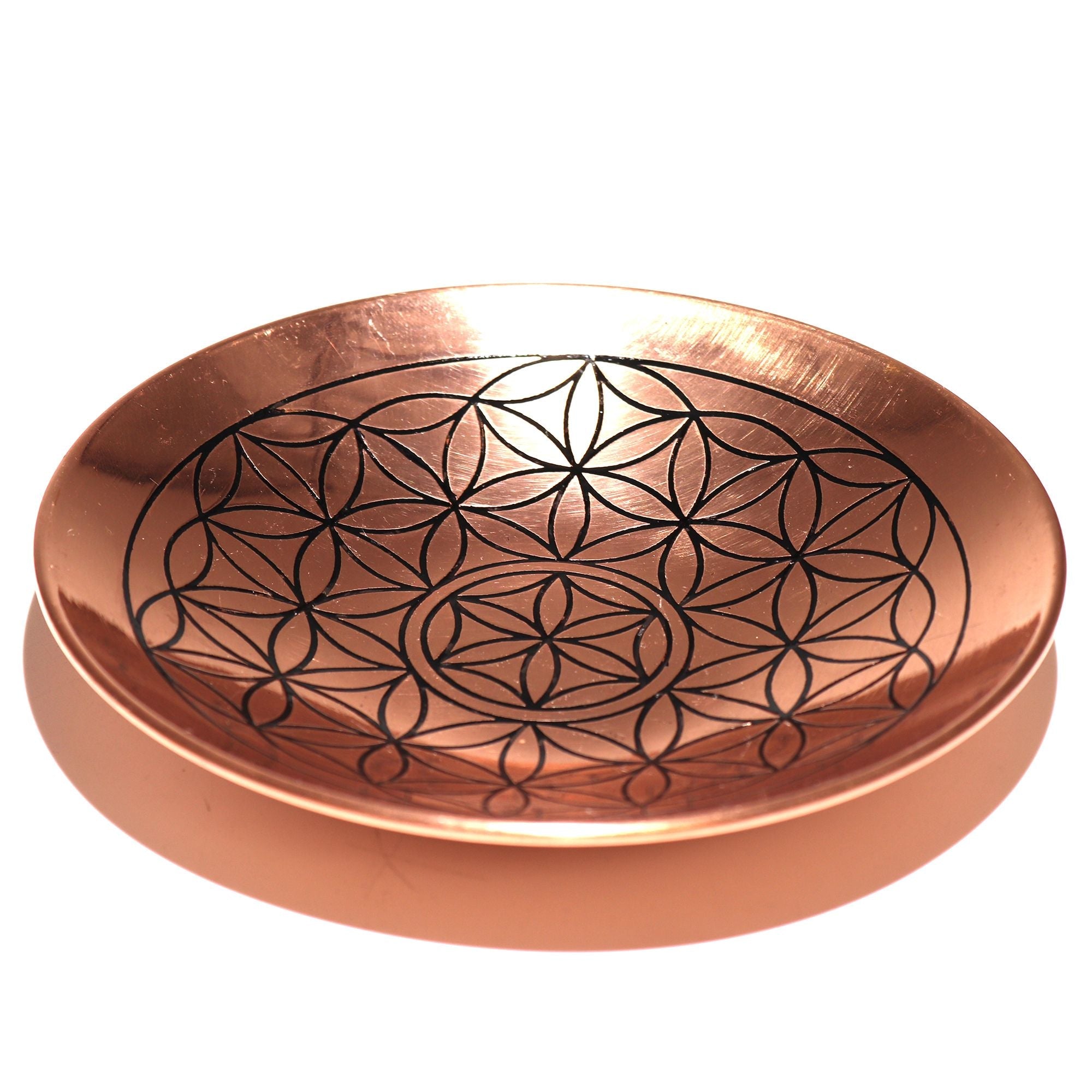 Copper Offer / Smudge Plate - Flower of Life Ritual Bowls and Cauldrons