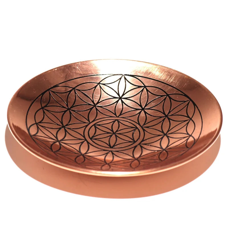 Copper Offer / Smudge Plate - Flower of Life Ritual Bowls and Cauldrons