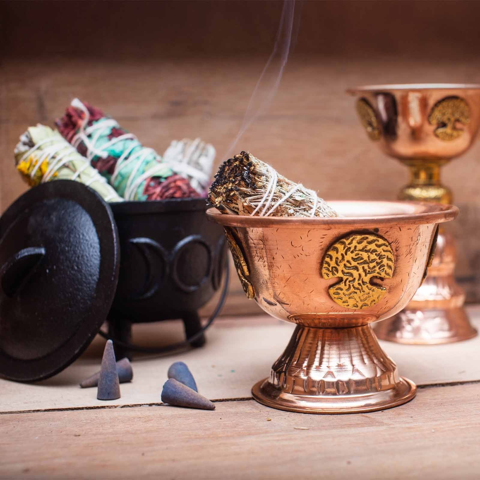 Copper Ritual Goblet with Tree of Life 10x15cm Bowls and Cauldrons