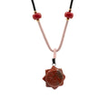 Cord Necklace Gemstone Pendant - Carnelian Sun Face Pendants