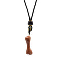 Cord Necklace Gemstone Pendant - Goldstone Bone Pendants