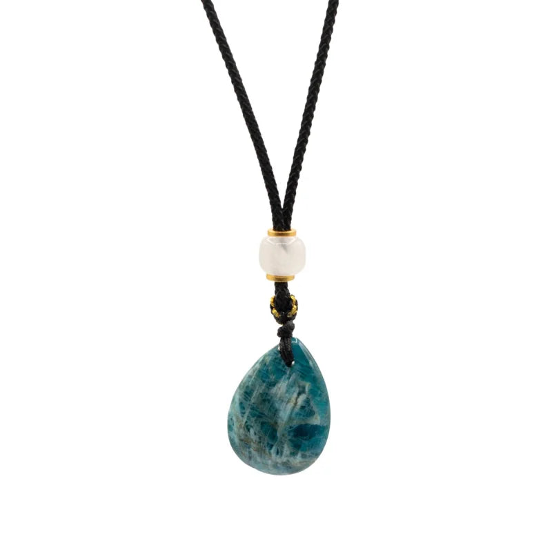 Cord Necklace Gemstone Pendant - Howlite Teardrop Pendants