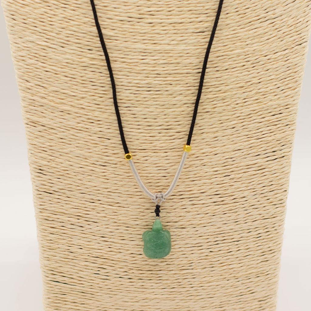 Cord Necklace Gemstone Pendant - Jade Turtle Pendants