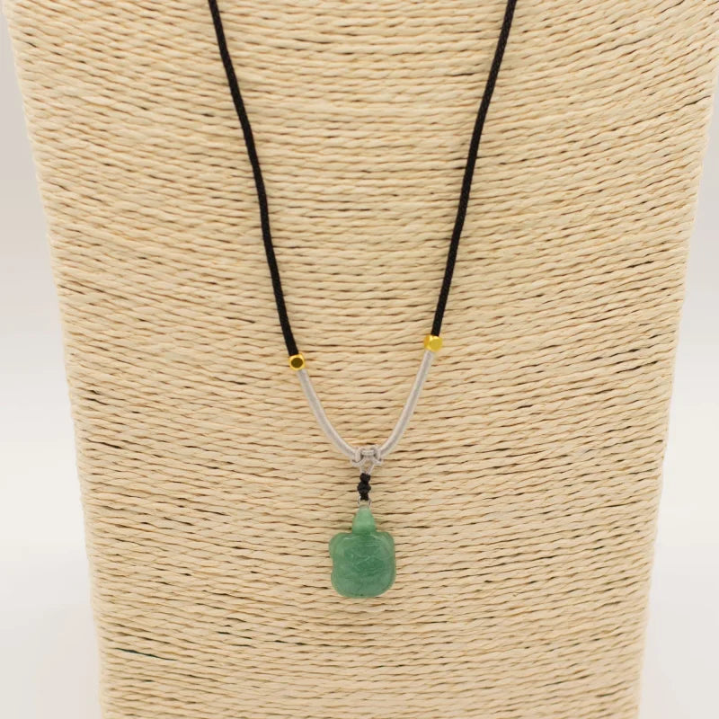 Cord Necklace Gemstone Pendant - Jade Turtle Pendants
