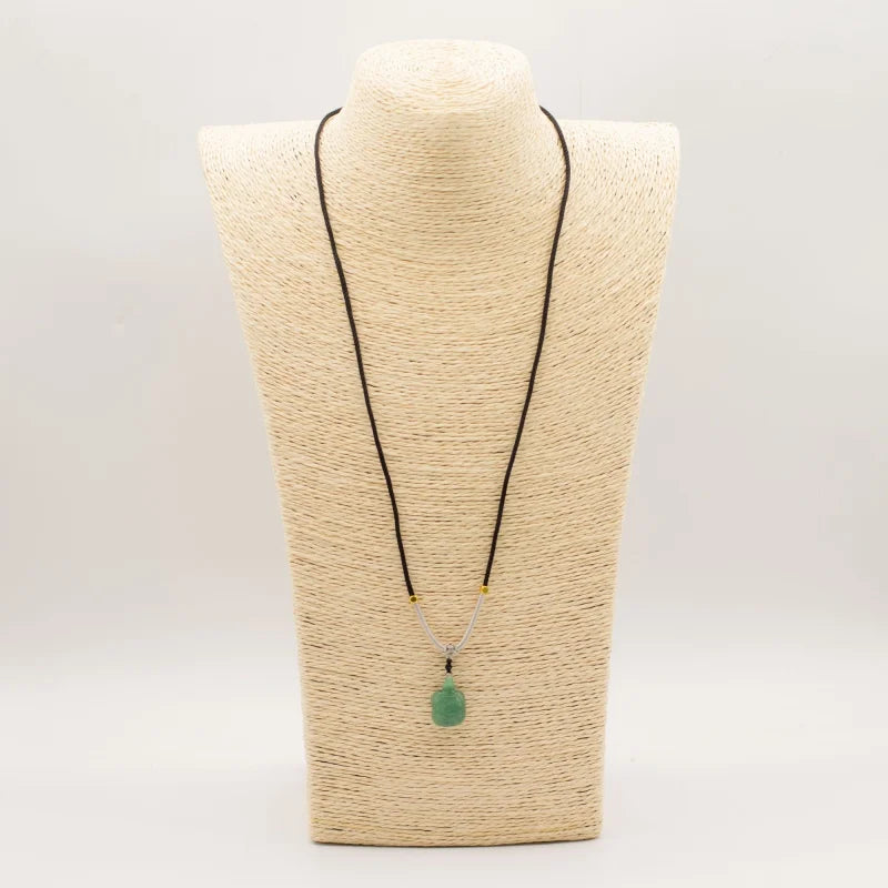 Cord Necklace Gemstone Pendant - Jade Turtle Pendants