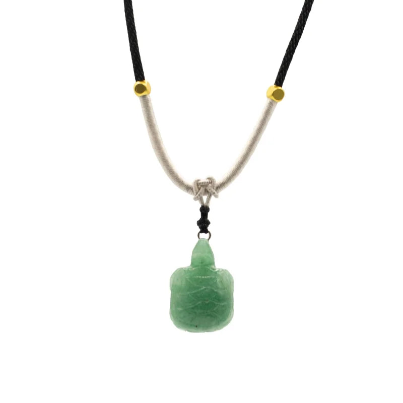 Cord Necklace Gemstone Pendant - Jade Turtle Pendants