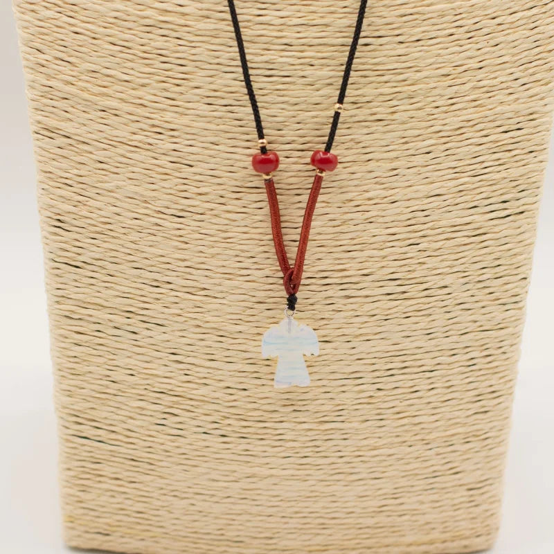 Cord Necklace Gemstone Pendant - Opalite Angel Pendants