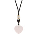 Cord Necklace Gemstone Pendant - Rose Quartz Heart Pendants