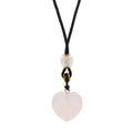 Cord Necklace Gemstone Pendant - Rose Quartz Heart Pendants