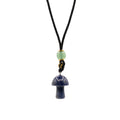 Cord Necklace Gemstone Pendant - Sodalite Mushroom Pendants