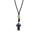 Cord Necklace Gemstone Pendant - Sodalite Mushroom Pendants