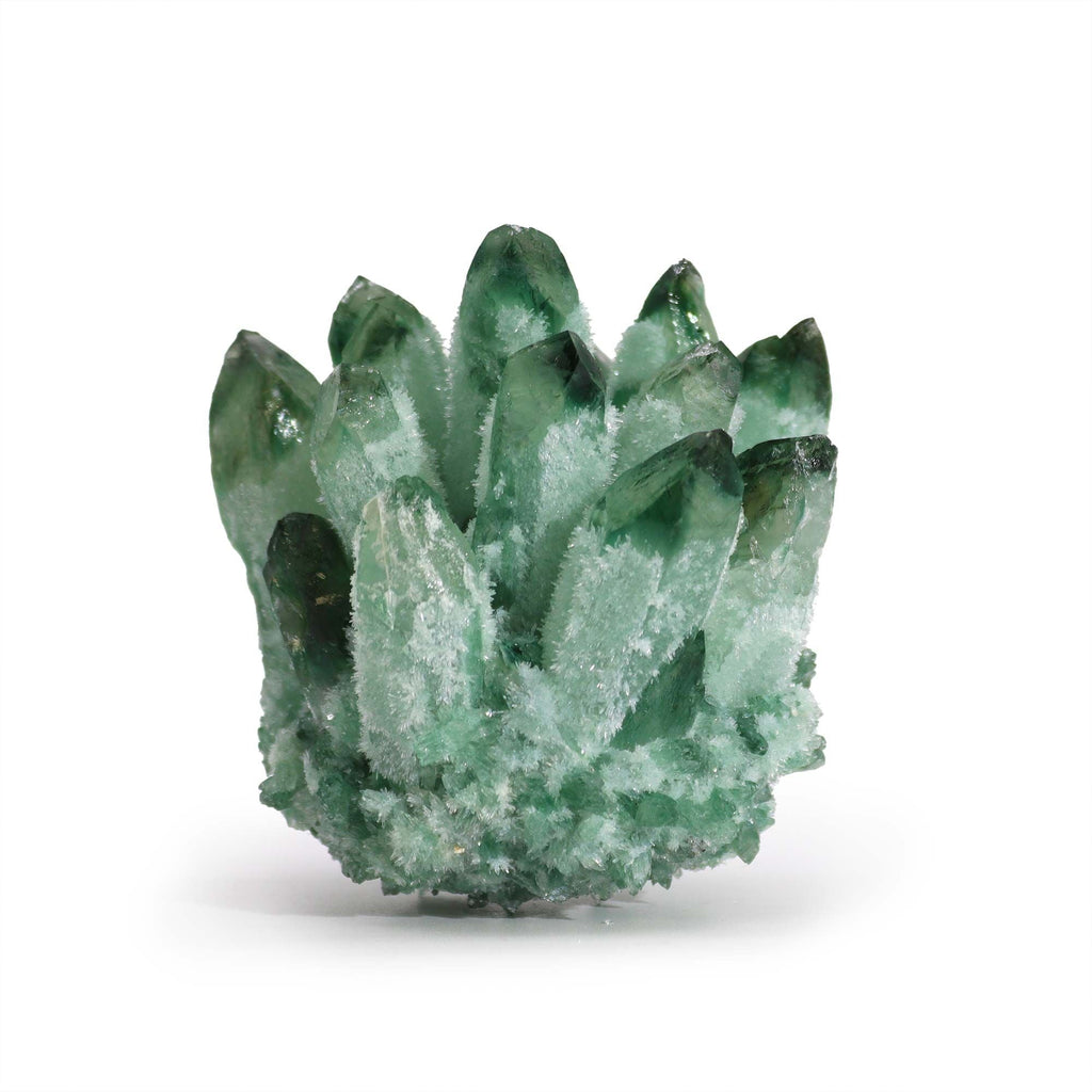 Crafted Quartz Cluster - Green Ghost Quartz - Coloured Calcite Geodes
