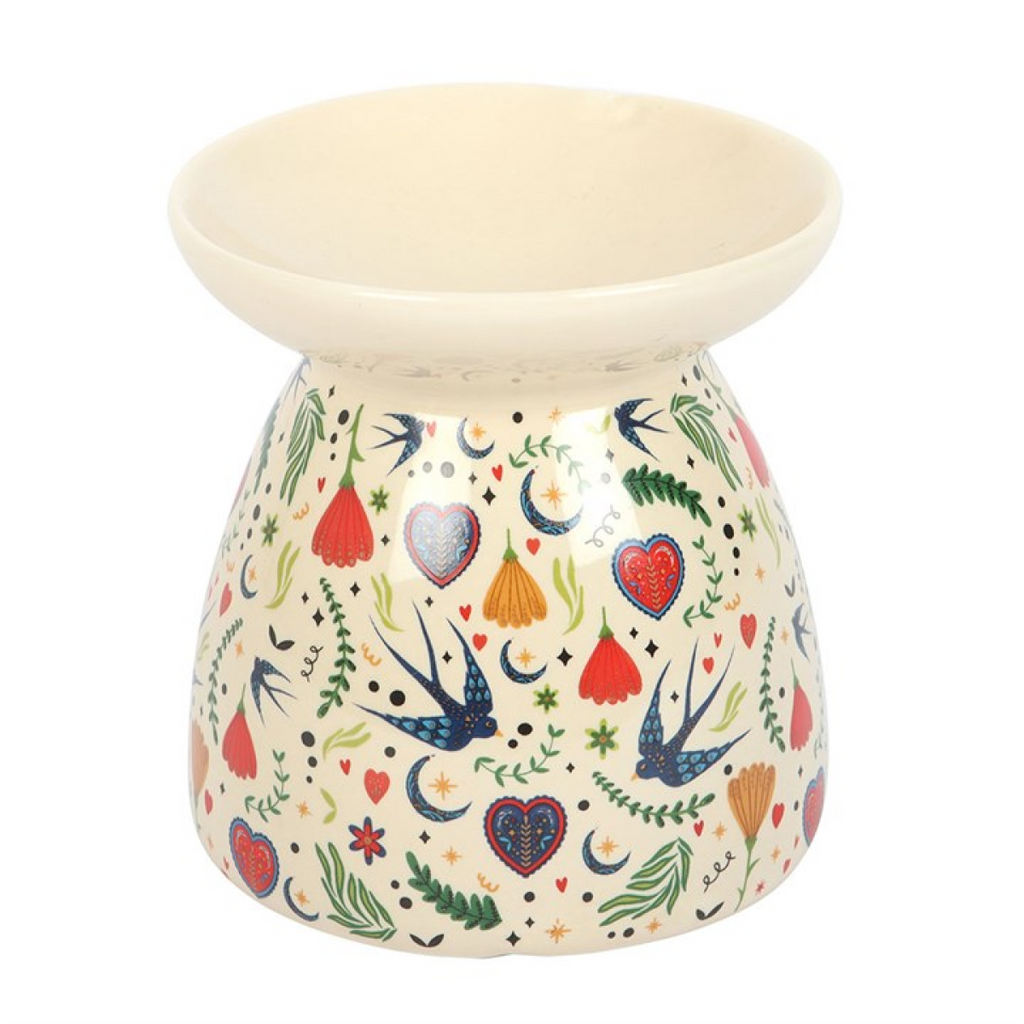 Cream Midnight Bloom Print Oil Burner