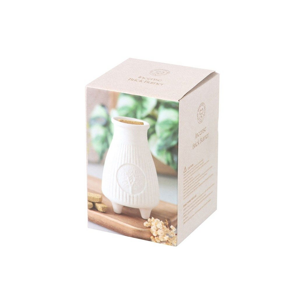 Cream Ribbed Palo Santo Brick Burner From Witch, Please!