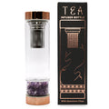 Crystal Glass Tea Infuser Bottle - Rose Gold - Amethyst From Witch, Please!
