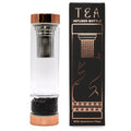 Crystal Glass Tea Infuser Bottle - Rose Gold - Onyx From Witch, Please!