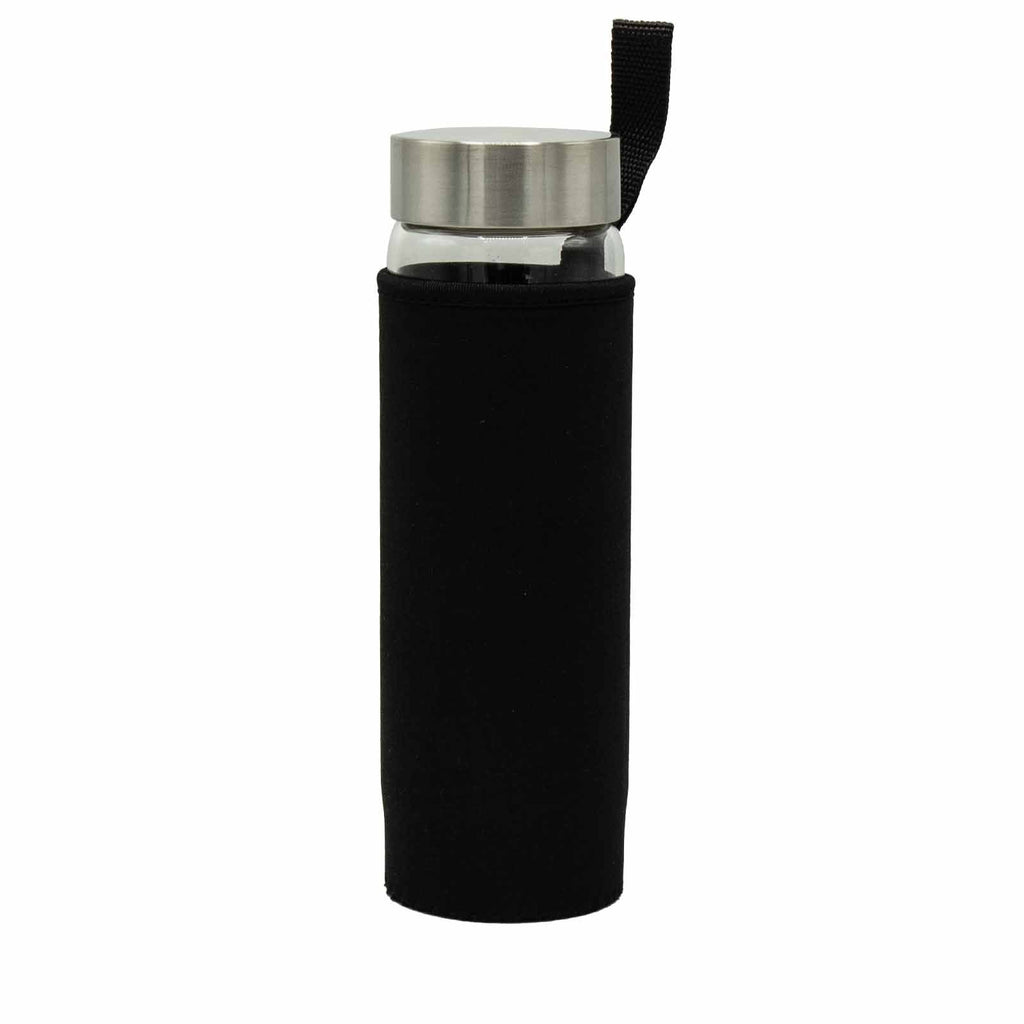 Crystal Infused Glass Water Bottle - Cleansing Clear Quartz - Chips 500 ml