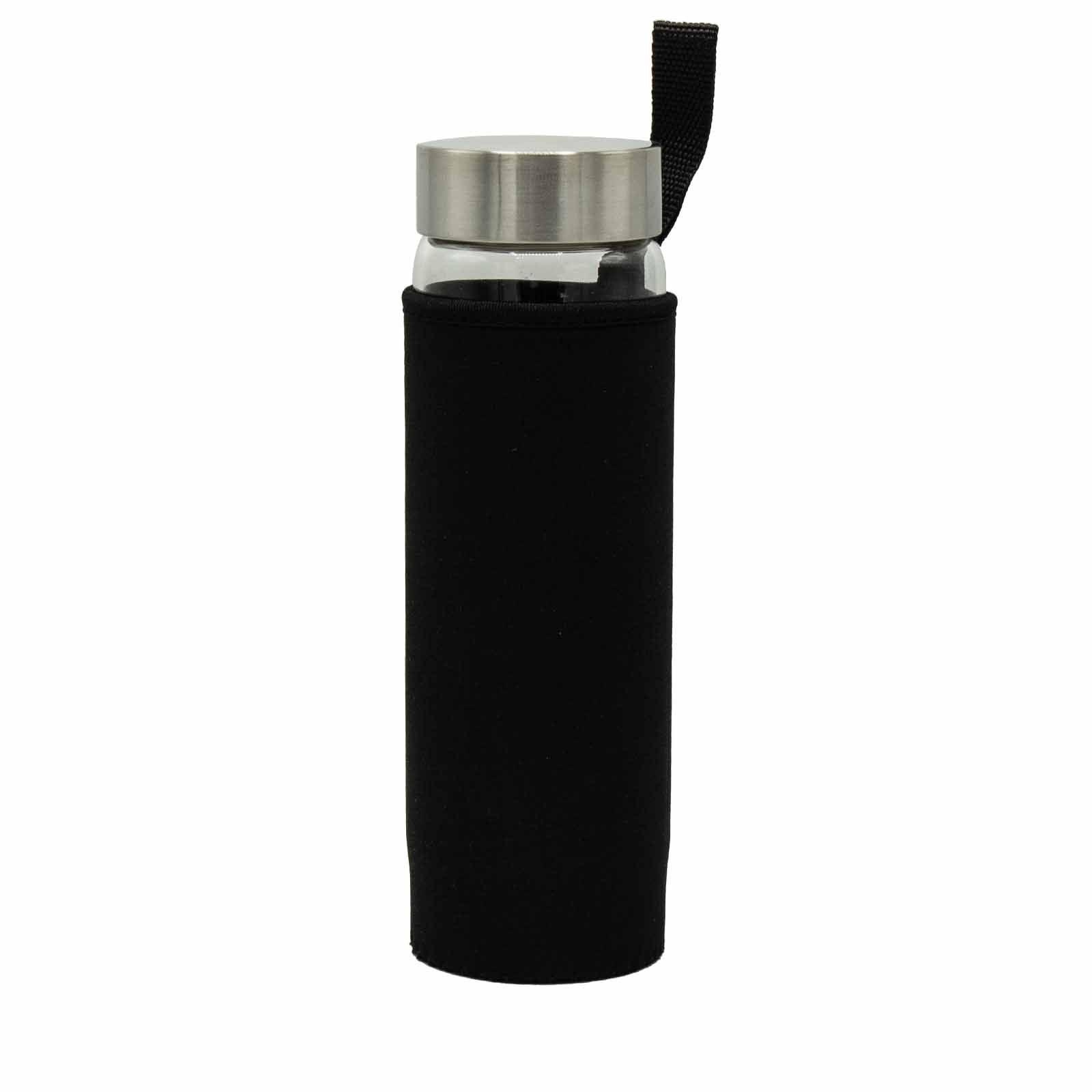 Crystal Infused Glass Water Bottle - Cleansing Clear Quartz - Chips 500 ml