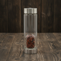 Crystal Infused Glass Water Bottle - Invigorating Red Jasper - Chips 500 ml