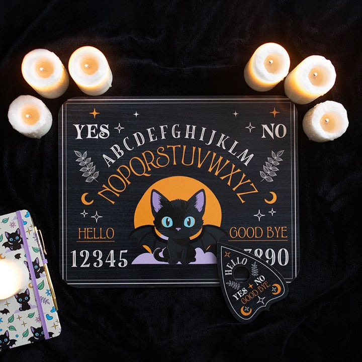 Cute and Creepy Bat Cat Talking Board with Planchette - Talking Board