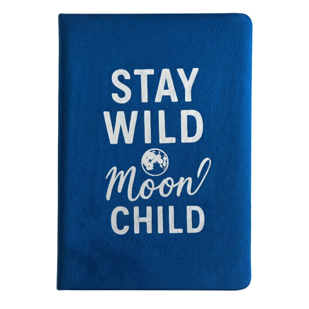 Dark Blue Velvet Notebook - 80 pages - Stay Wild Moon Child Wellness & Gratitude Notebooks
