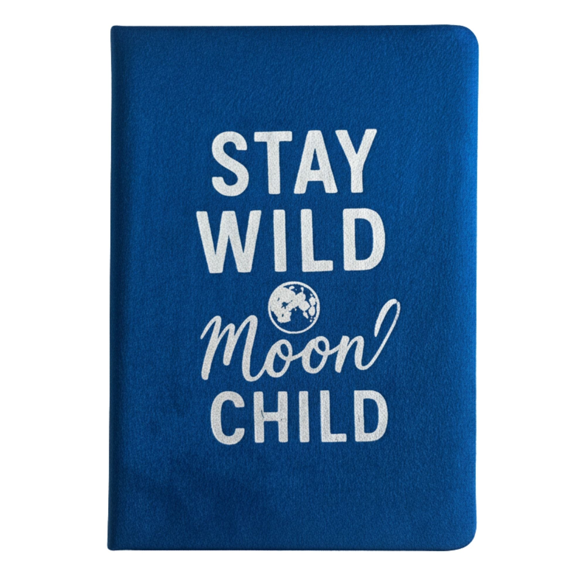 Dark Blue Velvet Notebook - 80 pages - Stay Wild Moon Child Wellness & Gratitude Notebooks