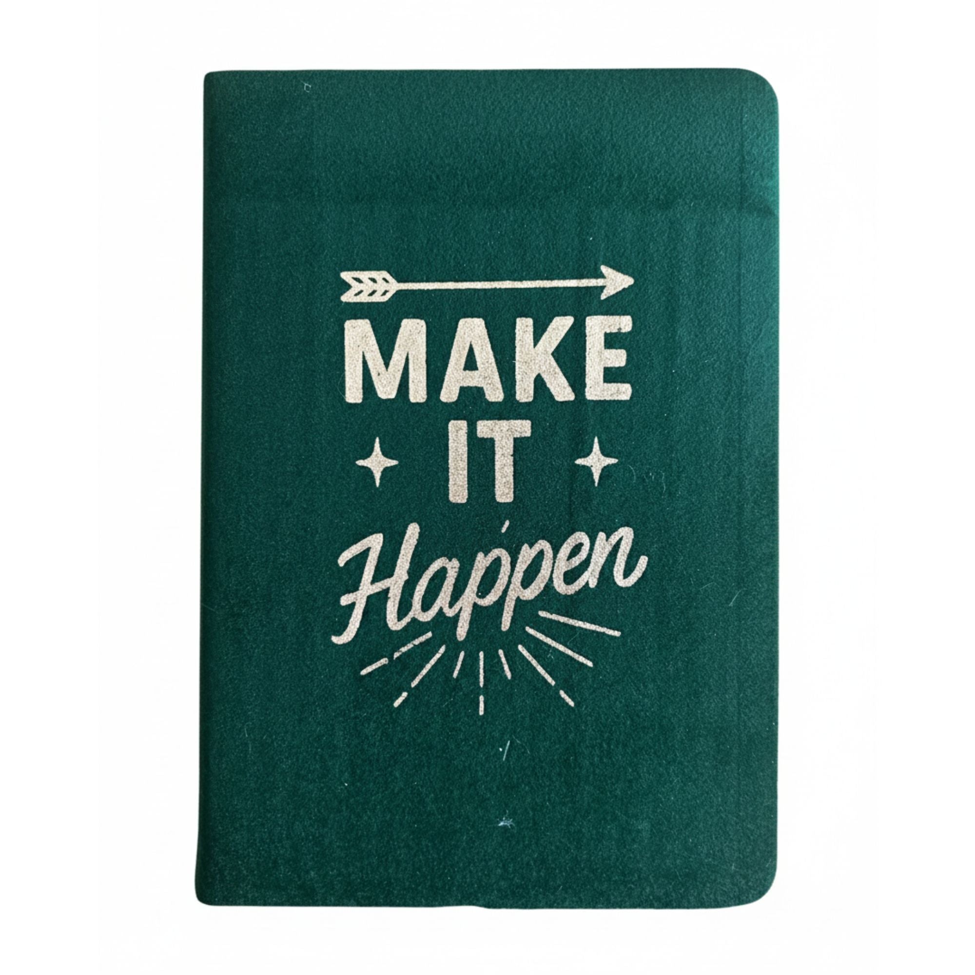 Dark Green Velvet Notebook - 80 pages - Make It Happen Wellness & Gratitude Notebooks