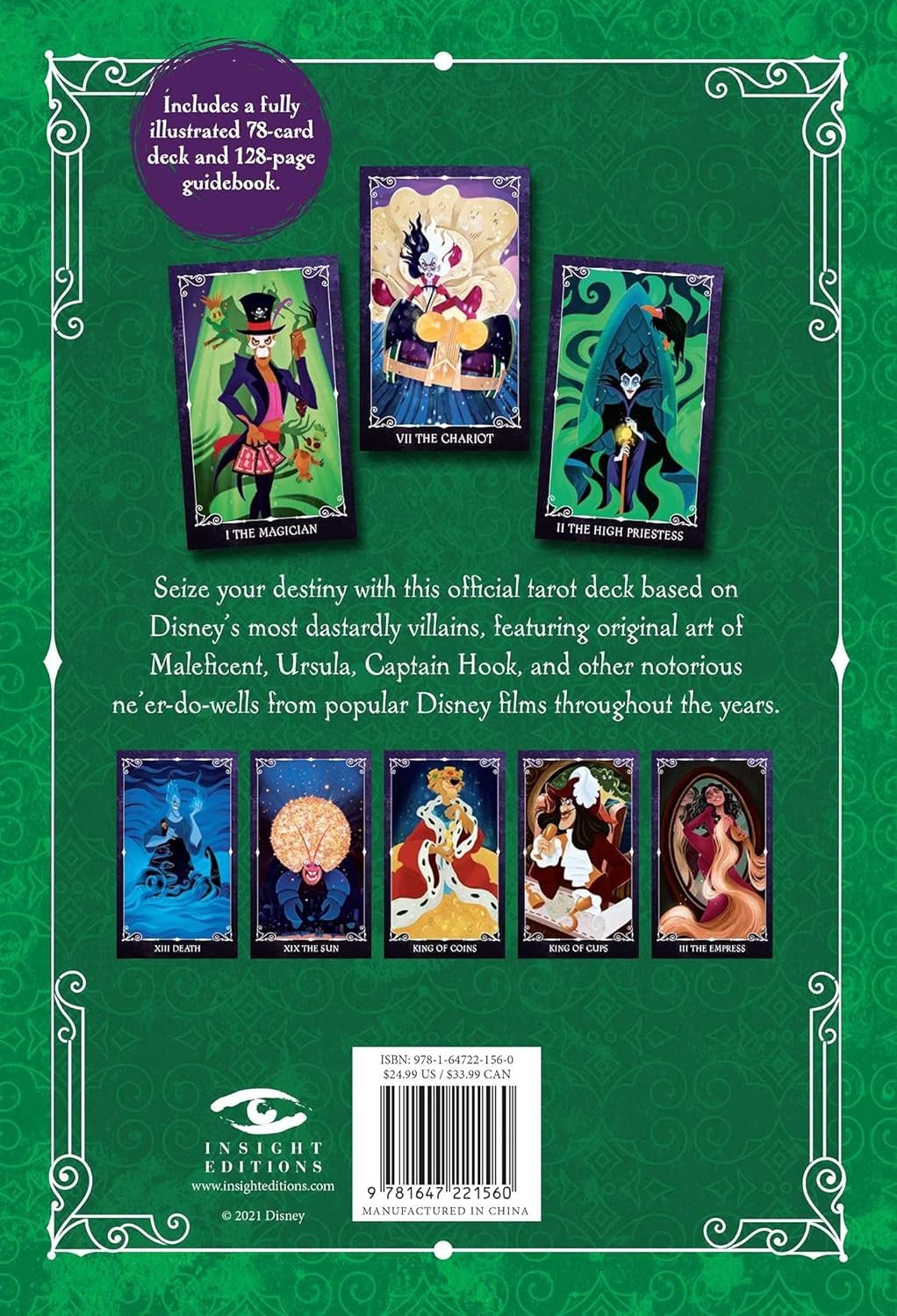 Disney Villains Tarot Deck and Guidebook Hardback Cards